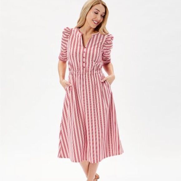 Matilda Jane Heart to Heart McIntosh Red Striped Knit Dress M - Picture 13 of 13